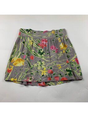 Old Navy Watercolor Floral Linen Blend Mini Skirt M